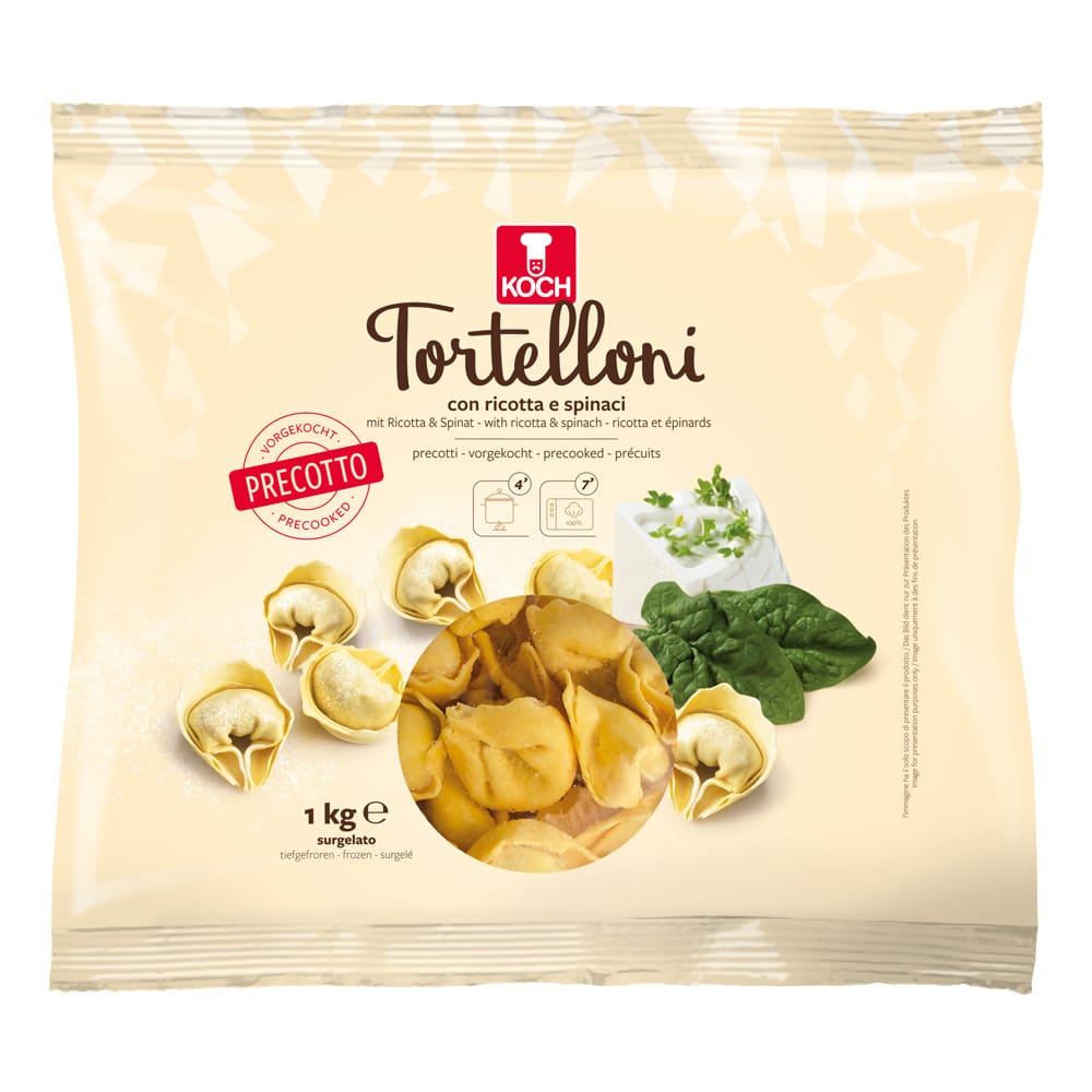 Tortelloni con ricotta e spinaci precotti